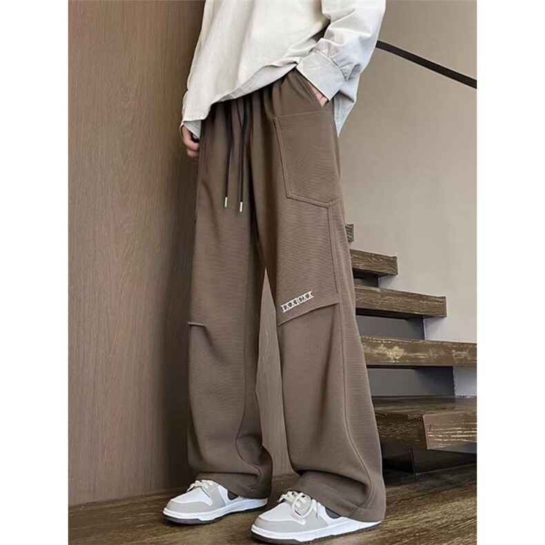裤子男女重磅潮流垂感阔腿长裤学生运动直筒男裤卫裤HK68P39,男装休闲裤,星座1112-1
