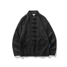 秋冬大码风夹克外套立领盘扣情侣中性唐装汉服朝JK20/P135，男装夹克，电商A221A