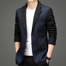 羊毛呢外套男士冬季休闲单西服宽松商务休闲西装YLA8608-P220，男装西服，电商B212（原钱塘6029）