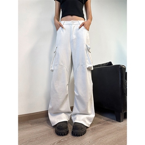 903-AK117-特P55【79】S-3XL  白色工装裤！1图片
