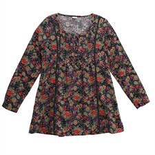 2021春季新款时尚舒适圆领休闲碎花套头衫，女装衬衫，小林双子