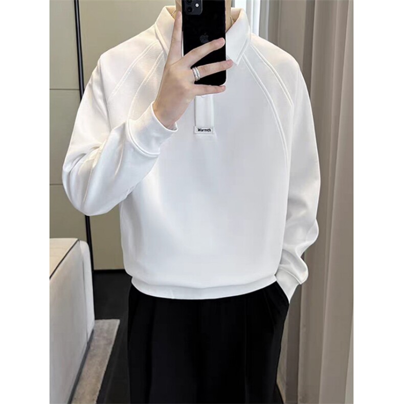 翻领卫衣男春秋季宽松落肩Polo衫轻奢风男士上衣休闲痞帅TD838,男装Polo衫,星座1116A（原606A-3）