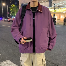 新款中性风户外夹克男撞色立领外套DSA157B-J2506-P65，男装夹克，电商A157B