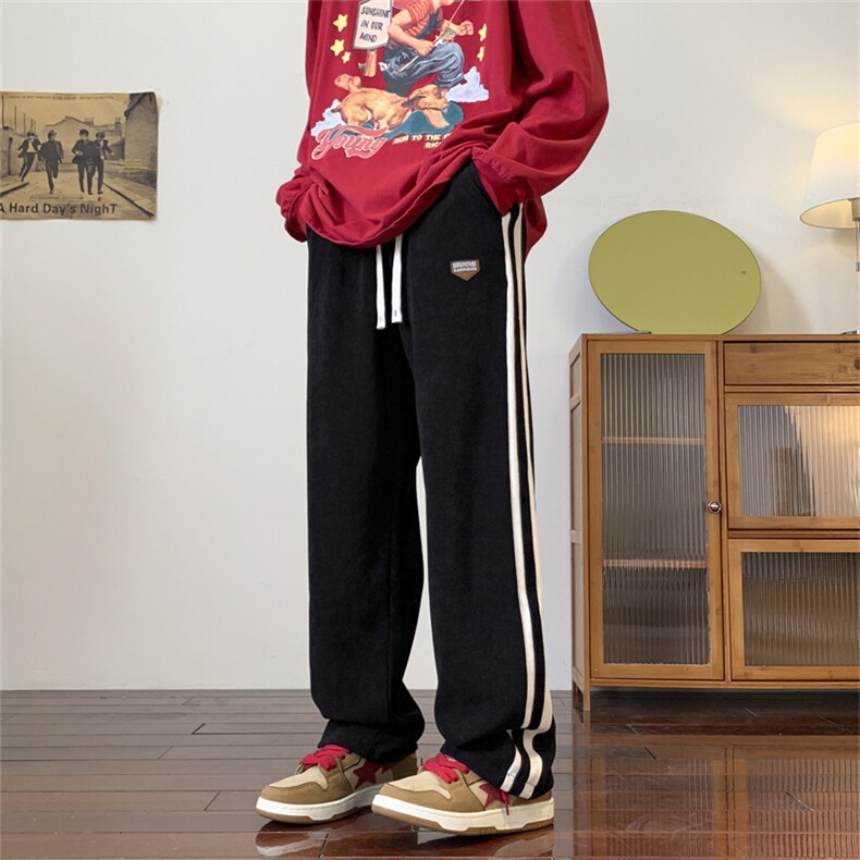 灯芯绒休闲裤男条纹韩版潮流2023秋冬季新款ins宽松长裤K2825-P33,男装休闲裤,星座412-3