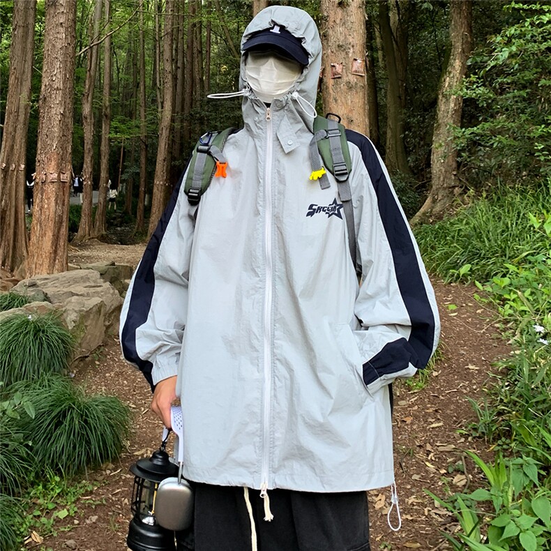 港风23夏季时尚百搭美式UPF50+防晒衣薄款夹克外套F62801P65控88,男装防晒衣,电商A268A