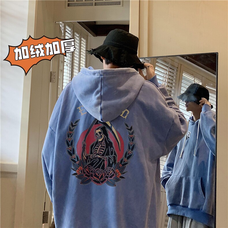 加绒新款港风宽松连帽套头卫衣X5676-常规P70控88-加绒P80控98,男装卫衣,电商A061-1