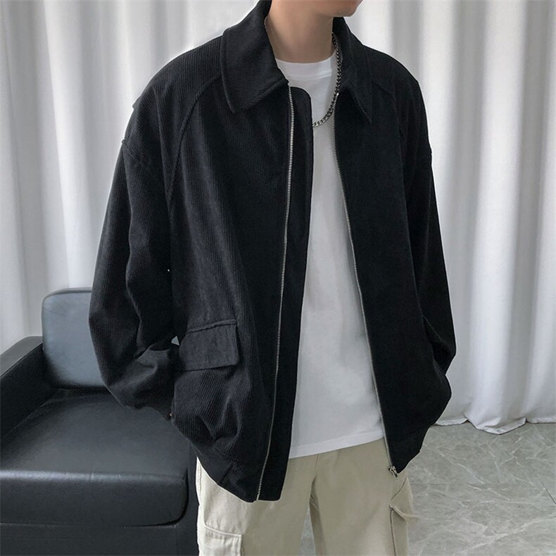 现货主推高品质灯芯绒夹克外套男潮宽松休闲大码A351-JK013-P90,男装夹克,电商A351