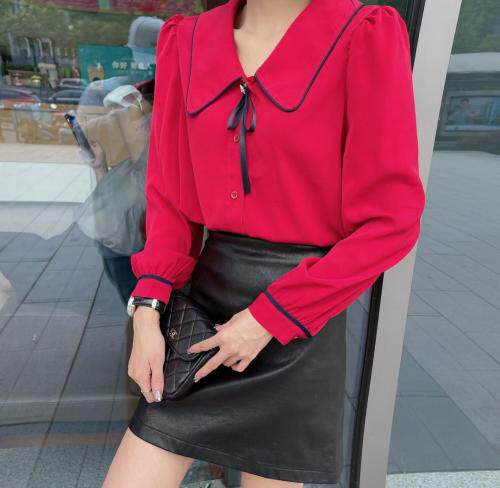 领口领结衬衣，其它，沐·沐