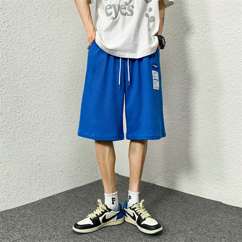 ！2023夏季新款华夫格短裤男士五分中裤运动裤DK666P25控39,男装休闲裤,电商B220