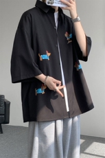 已下单CS1137-特批26控58夏季短袖印花速干冰丝大码外套衬衫，男装T恤，电商A059
