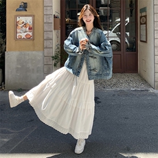 24秋装新品复古拼色牛仔新中式牛仔外套2C239-SS18-P155-K238，女装短外套，2C239