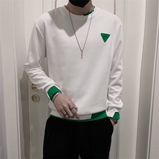 春秋季男士假两件拼色卫衣外套男装新款长袖t恤潮流休闲圆领上衣，男装T恤，星座218-1（原230）