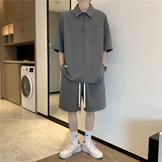 酒店青少年舒适超薄运动速干冰丝套装TZ21-特批70，男装休闲套装，星座718