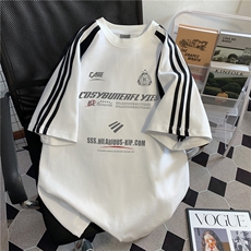 260克双纱爽棉重磅拼接工艺插肩袖高街机车潮牌T恤GT2504-P40限68，男装T恤，电商B219A