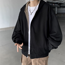 双面穿外套男连帽格子宽松百搭韩版潮流2024秋冬ins夹克W6078-P72，男装夹克，星座412-2