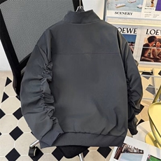 D30-P55美式复古教练夹克立领冲锋衣男秋冬纯色休闲宽松拉链工装，男装T恤，电商B323A