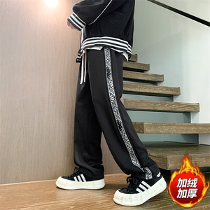 木地板新款男百搭设计感加绒港风休闲裤K66H-P50图片