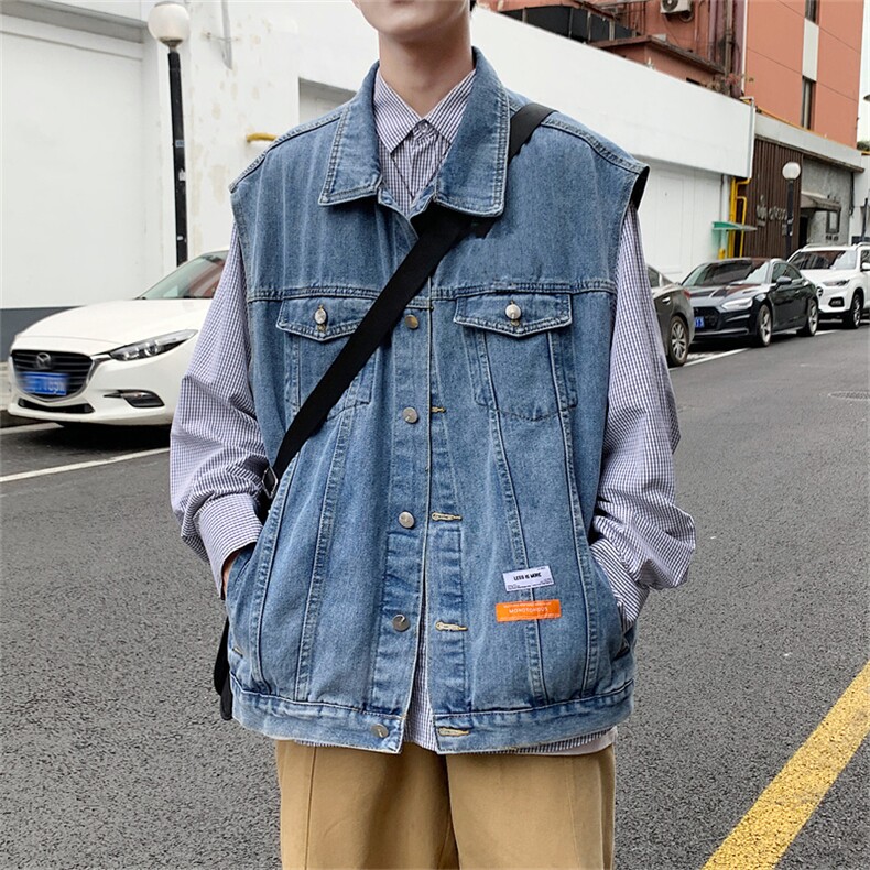 牛仔马甲男潮流时尚秋季外搭叠穿坎肩背心无袖马夹外套MJ112-P55,男装背心/马甲,星座1103-3
