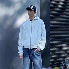 抖音得物高品质二开25秋冬美式重磅宽松结构设计连帽卫衣外套W78，男装卫衣，电商A486-1