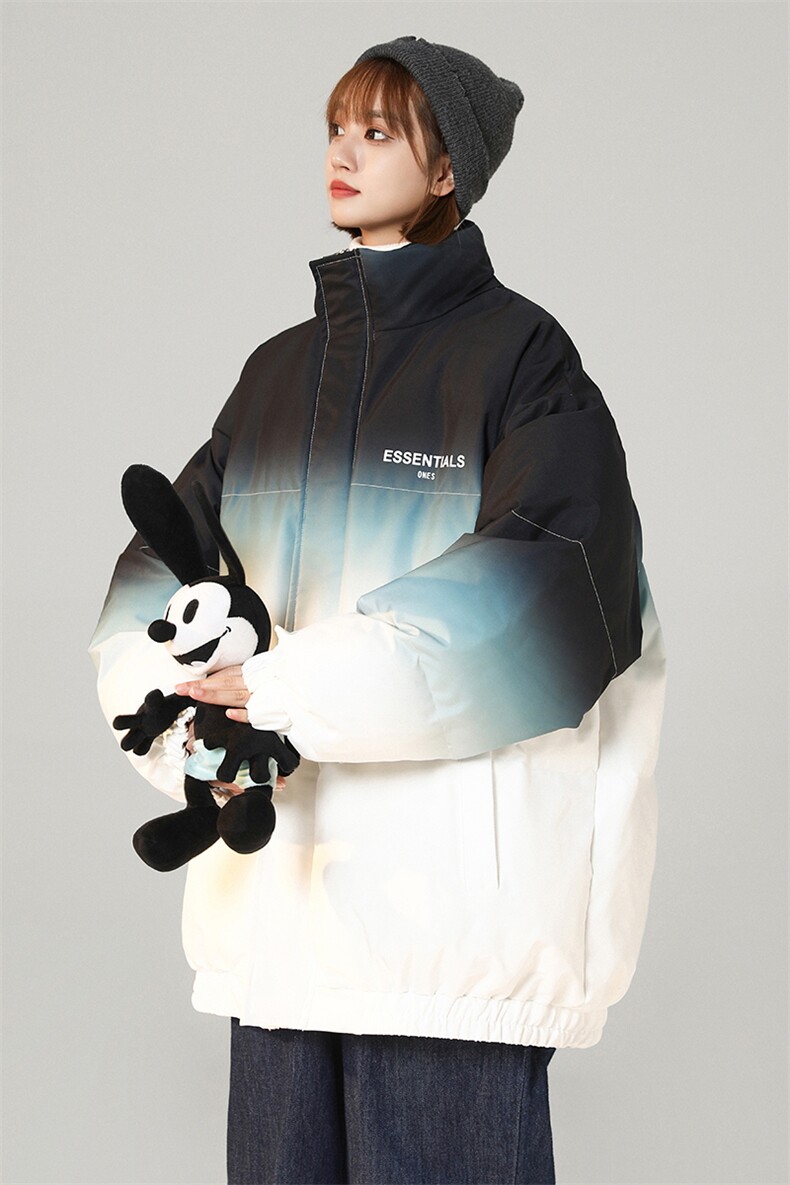 中性风渐变色情侣装男装棉衣宽松棉服冬装加厚外套G1036P128男,男装棉衣,电商A339