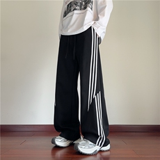 抖音品质美式潮流不规则条纹百搭休闲卫裤B315-K25385-特p40控78，男装休闲裤，电商B315