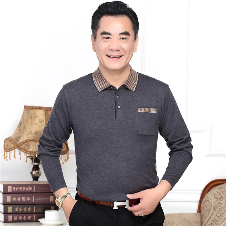 2023新款春秋季卫衣男纯色中年薄款宽松运动休闲翻领男士上衣,男装卫衣,电商B212（原钱塘6029）