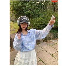 青春流行新款气质休闲长袖ins衬衫尖领潮百搭男女情侣夏季防晒衣，男装衬衫，星座506A