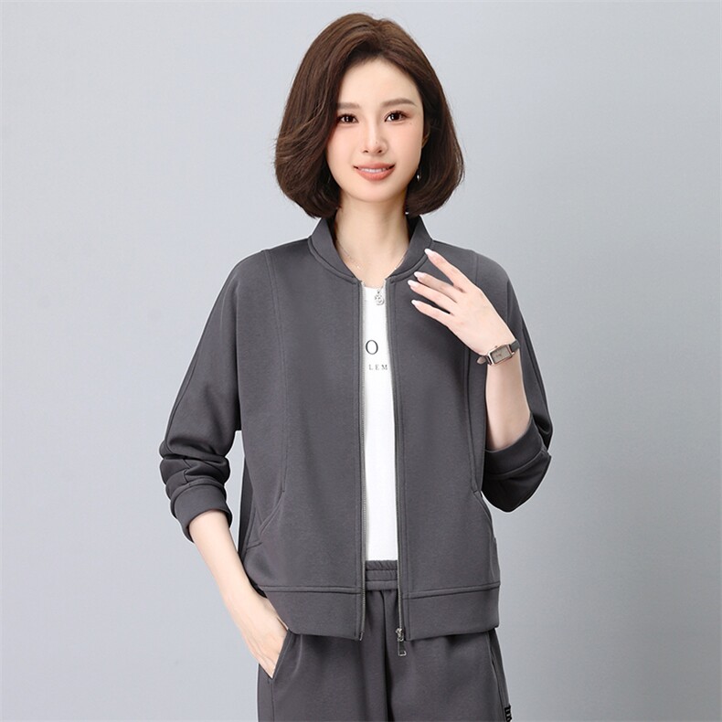 时尚气质休闲立领宽松开衫外套女,女装短外套,依恋蒂丝