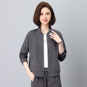 时尚气质休闲立领宽松开衫外套女图片