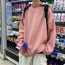 春季半高领卫衣男ins港风宽松慵懒长袖韩版潮流情侣外套wy33-p30图片