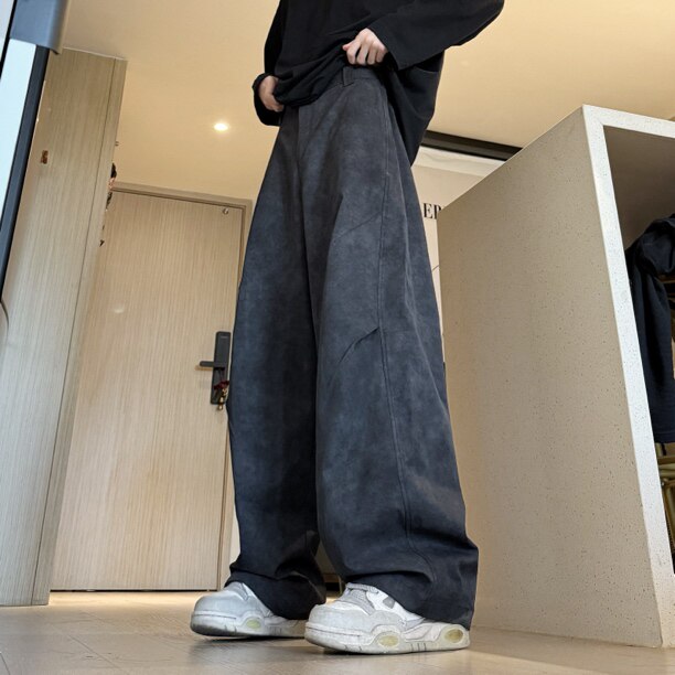 网图 扎染脏脏裤美式复古直筒休闲宽松百搭长裤K2637-P50图片