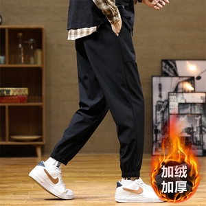 秋冬新款梭织男裤百搭设计感加绒港风休闲裤束脚裤K225H-P45图片