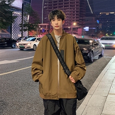 JK751P68港风二开宽松棒球服夹克百搭落肩简约上衣外套，男装夹克，星座1204-3