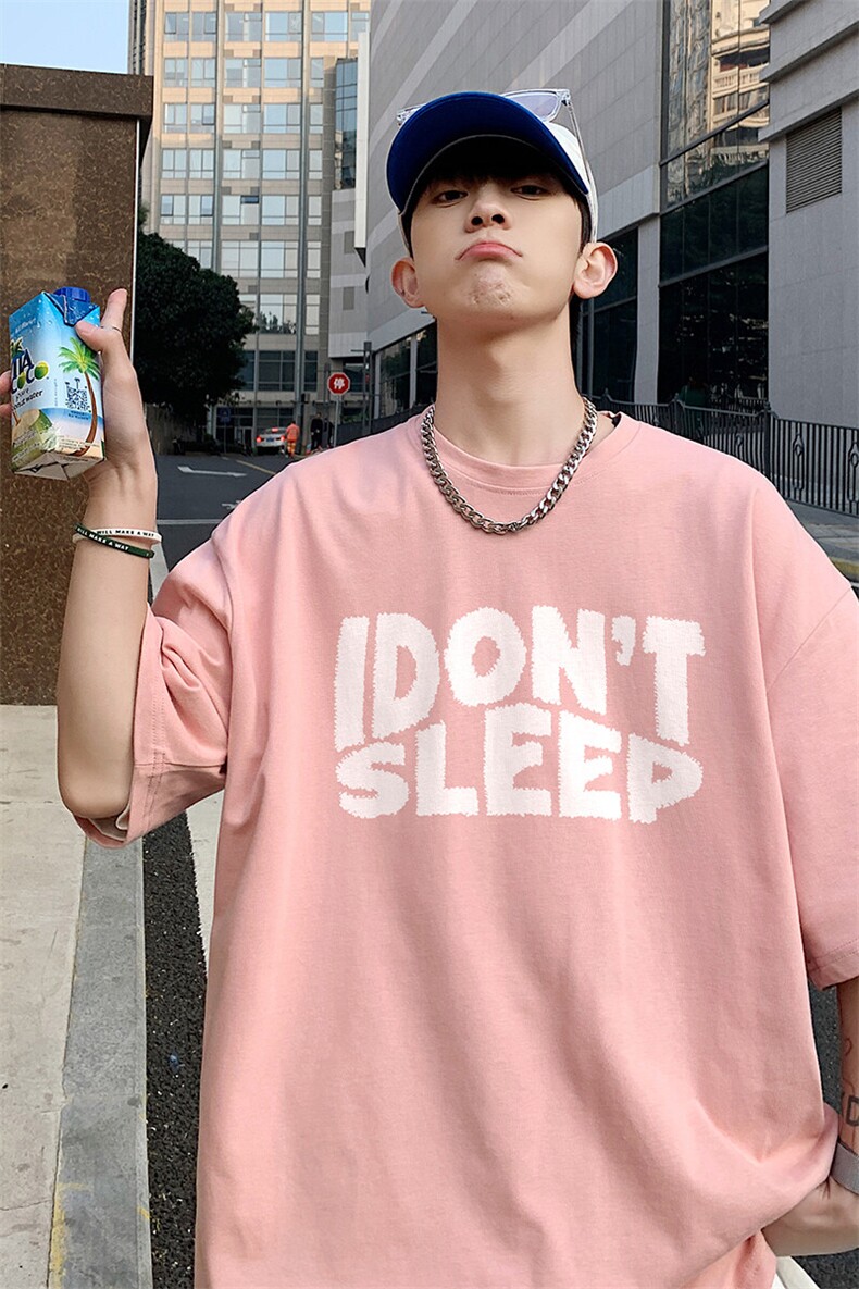 不断货纯棉重磅潮牌潮流青少年宽松圆领短袖T恤B219-Y233-P25,男装T恤,电商B219