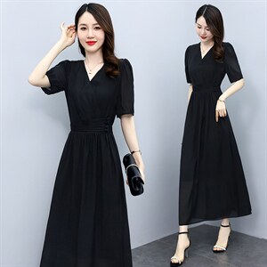 高级感天丝连衣裙女2024夏季新款气质妈妈收腰显瘦高腰薄款a字裙图片