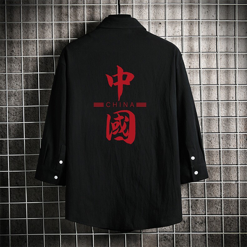 QC58198-P45 亚七分袖衬衫男大码五分袖衬衣男短袖 网格图片