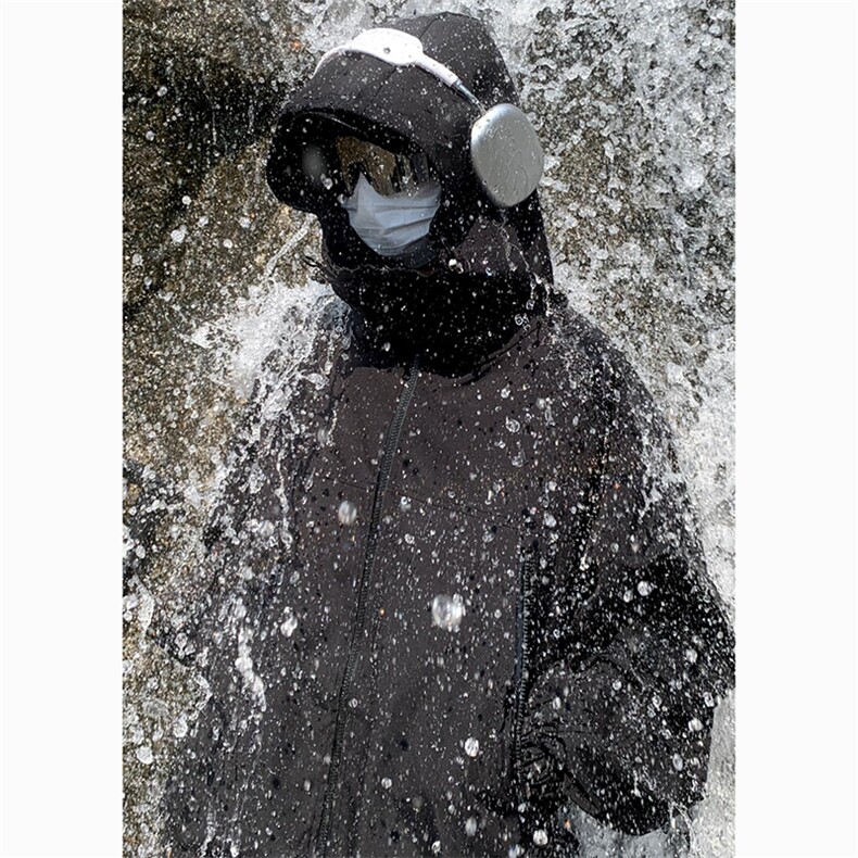 港风大码山系户外男女情侣款防水连帽冲锋衣XZ213-JK9902-P75控98,男装夹克,星座213