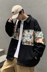 12025秋季中性休闲大码M-5XL宽松潮拼接翻领夹克男7568P85控118，男装夹克，星座226-2