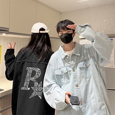 牛仔夹克男大码牛仔外套男茄克NJ77328-P60加绒款-P75，男装夹克，电商A040