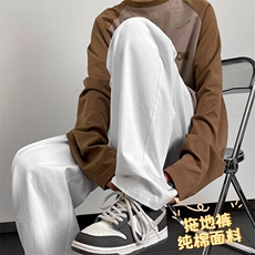 显高显瘦！纯棉休闲拖地裤时尚纯色百搭K670特批35，男装休闲裤，星座718-1