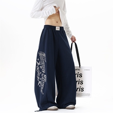 【现货】XZ1218(原611-3)BKW06特价P54美式复古刺绣宽松卫裤，男装休闲裤，星座1218（原611-3）