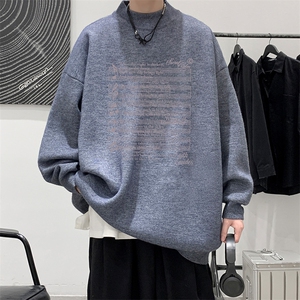 半高领毛衣男大码胖子针织衫毛线衣 M18428-P45 加绒款-P65图片
