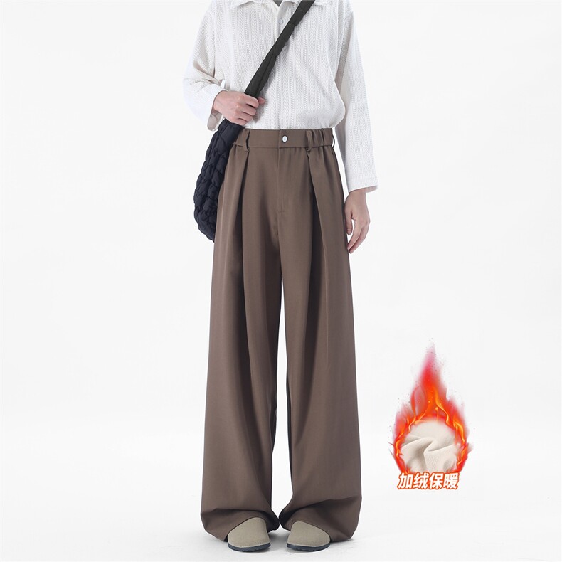 加绒加厚纯色显高显瘦压褶休闲西裤YK329-特批45加绒55,男装西裤,电商A429
