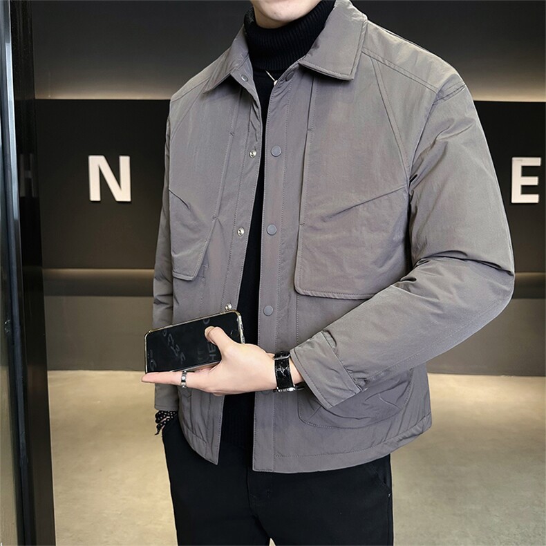 标50绒 店主风新款男士翻领轻薄羽绒服短款外套 B338-8573-P165图片