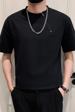 黑色2023精神小伙修身男士圆领潮款短袖T恤打底衫潮T100-P48控78，男装T恤，电商A108