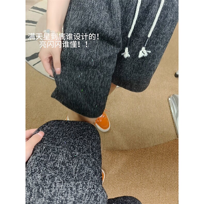 男女同款满天星冰丝速干休闲短裤百搭垂感宽松五分裤子DK160-P28,男装牛仔裤,电商A178
