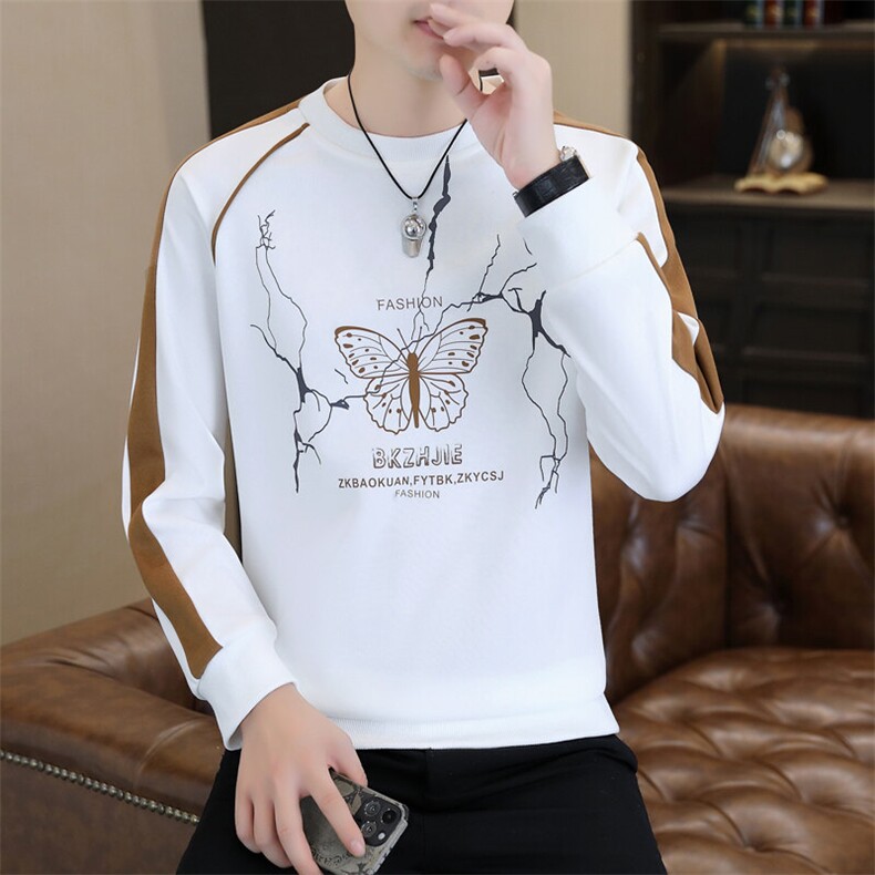 春季新款男士时尚潮流圆领长袖卫衣打底衫XZ310B-3-W2807-P47,男装卫衣,星座310B-3