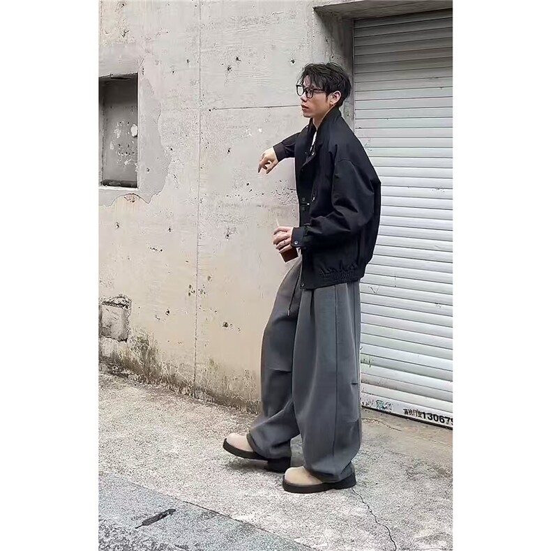 秋季美式慵懒风解构卫裤男女百搭宽松休闲运动弯刀裤K06083P55,男装休闲裤,星座1004（原星座815-3）