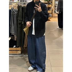 长袖立领仿麻休闲衬衫1302-GC67-P40控68成分100棉，男装衬衫，星座1302