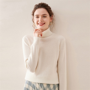 秋冬新款优雅显瘦高领羊绒衫 百搭时尚保暖女式毛衣图片